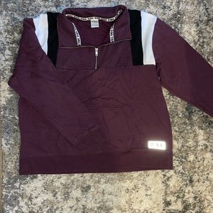 PINK maroon long sleeve half zip